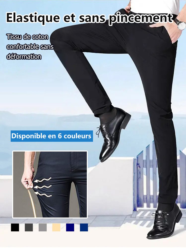 Pantalon de costume en soie glacée pour hommes