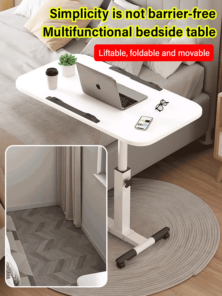 Adjustable mobile bedside table