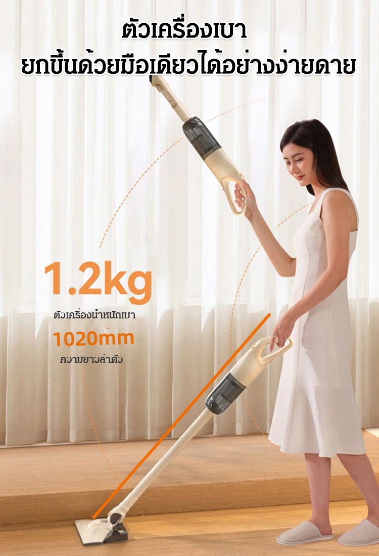 【เครื่องดูดฝุ่นและถูพื้นไร้สาย】เครื่องดูดฝุ่นกำจัดไรฝุ่นแรงดูดสูง
