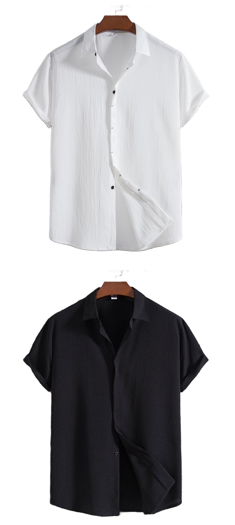 通気性抜群の綿麻素材シャツ