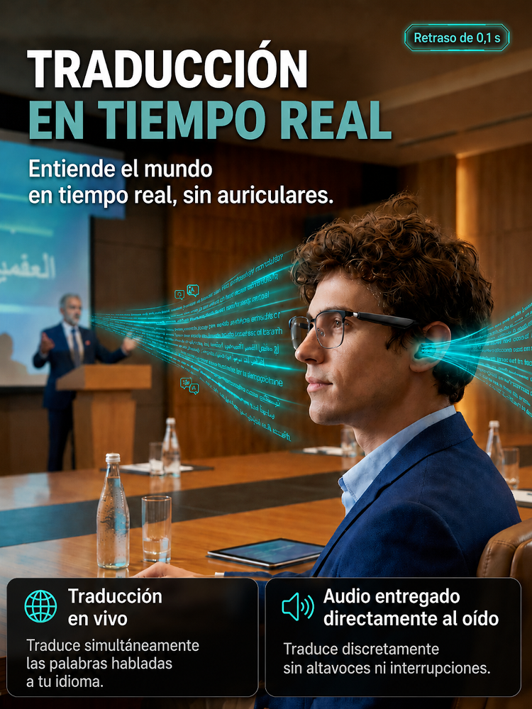Gafas inteligentes AI con cambio de color control táctil y por voz