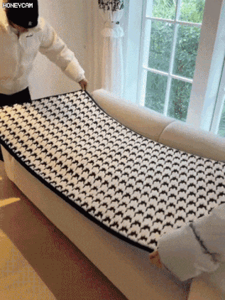 ผ้าปูโซฟาบุขนลายฟันสุนัขกันลื่น