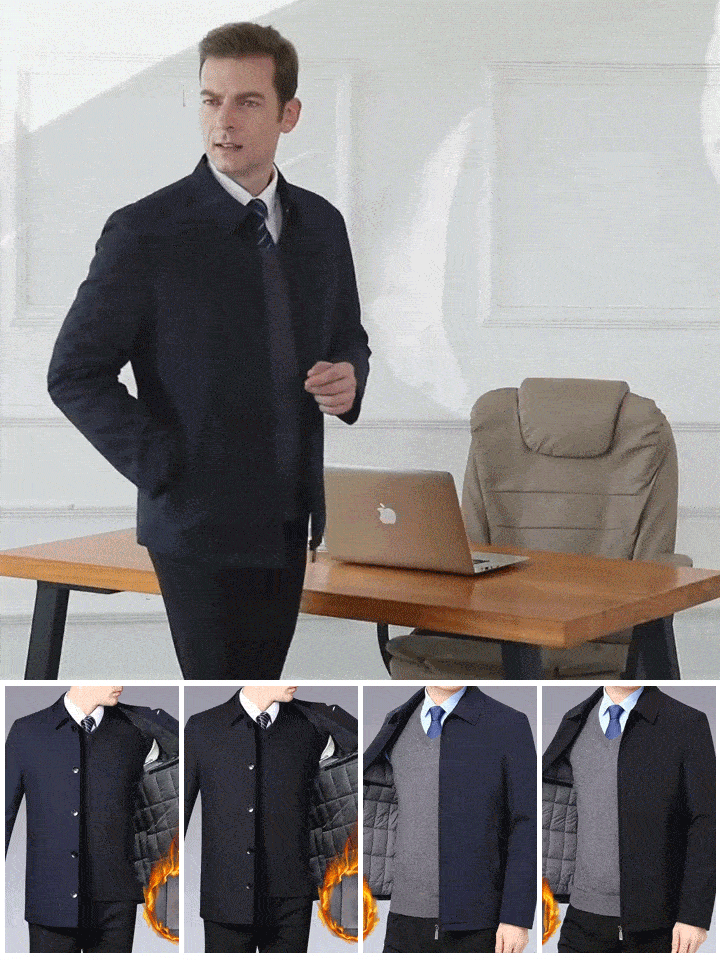 商務翻領保暖羽絨夾克