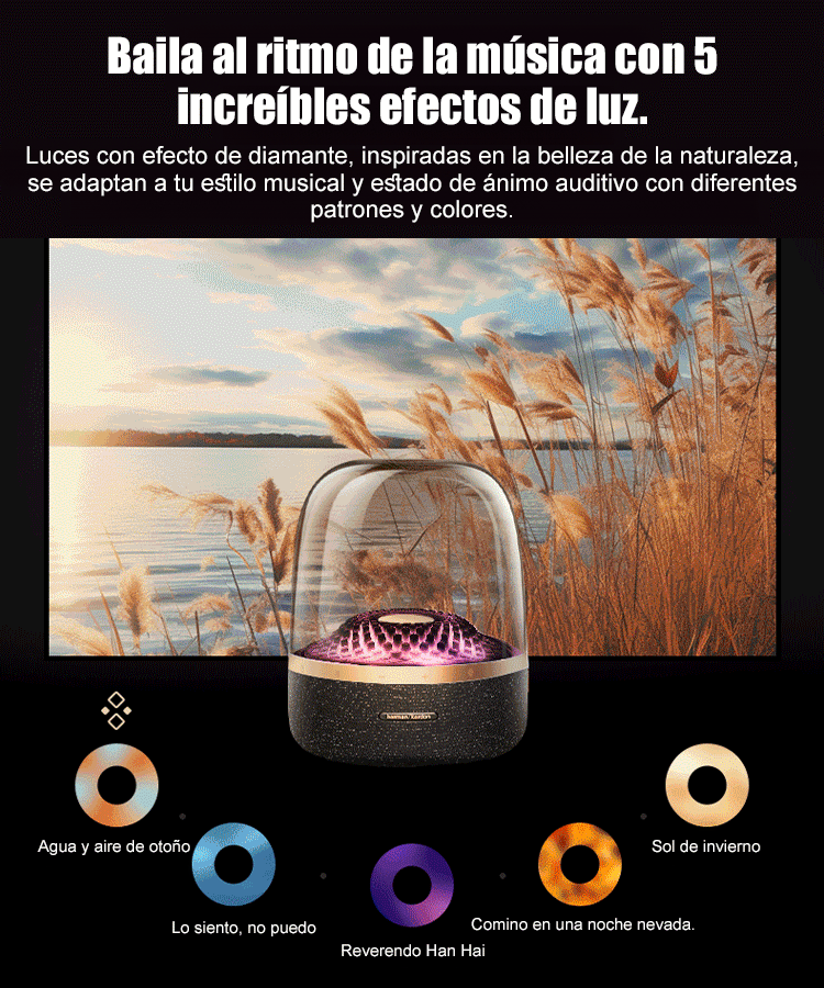 Altavoz Bluetooth de Cristal Colorido