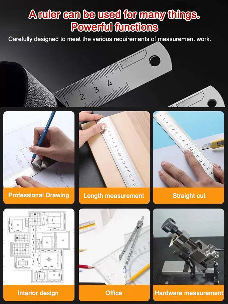 Upgraded rubber handle hardened diamond ruler
