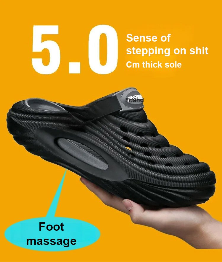 [Increase height by 5cm, support the arch of the foot] Men's two-way hole shoes