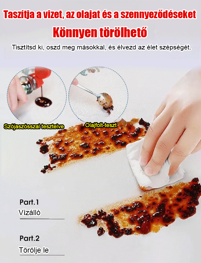 Hímzett mosásmentes vízálló és olajálló terítő