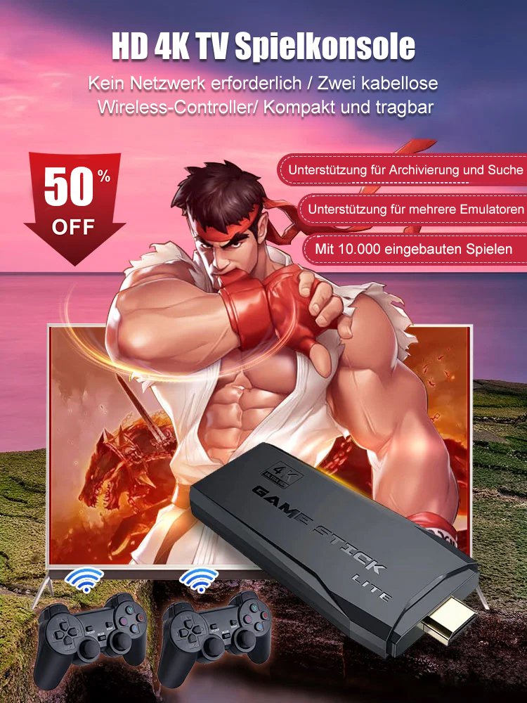 Hanhibr M8 Kabellose TV-Spielkonsole mit 10.000 eingebauten Spielen