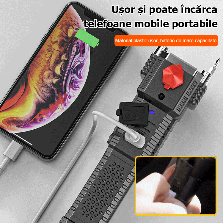 Lanterna multifuncțională COB