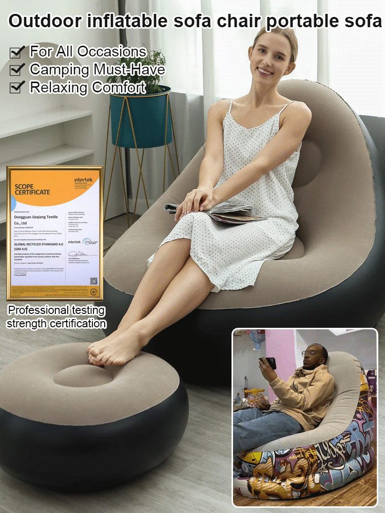 195kg Load - bearing Portable Flocked Inflatable Sofa Set: Turn Home & Camping into Cozy Retreats