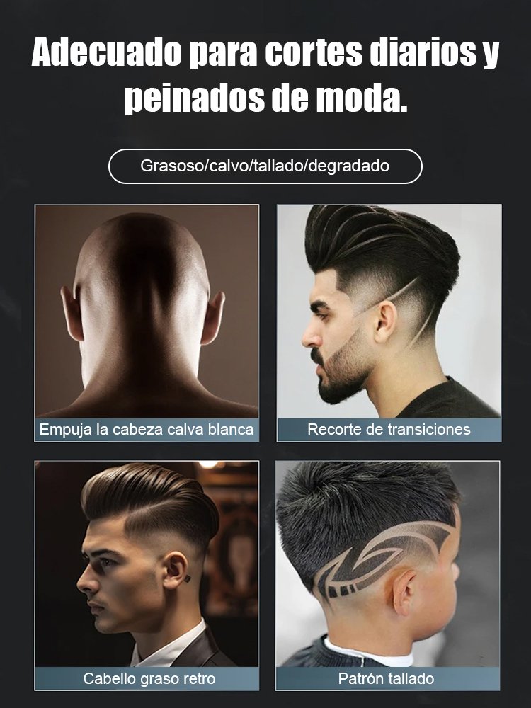 【Silencioso y sin atascos】Cortadora de pelo eléctrica para tallado y peinado con aceite
