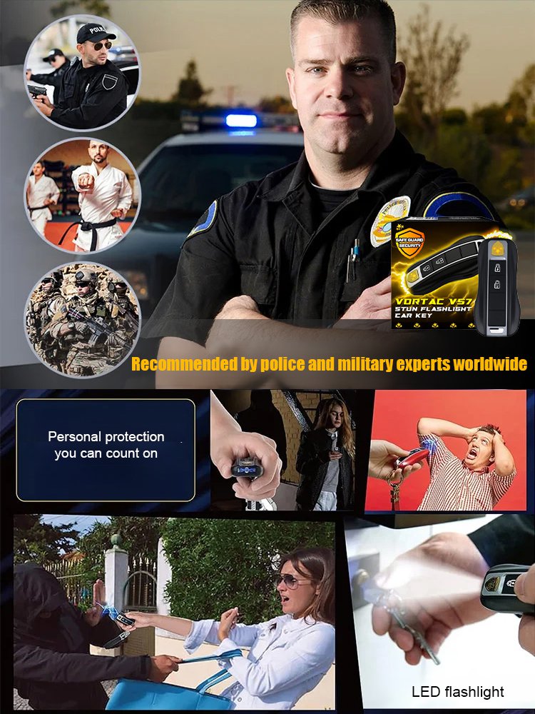 Multifunctional self-defense flashlight keychain