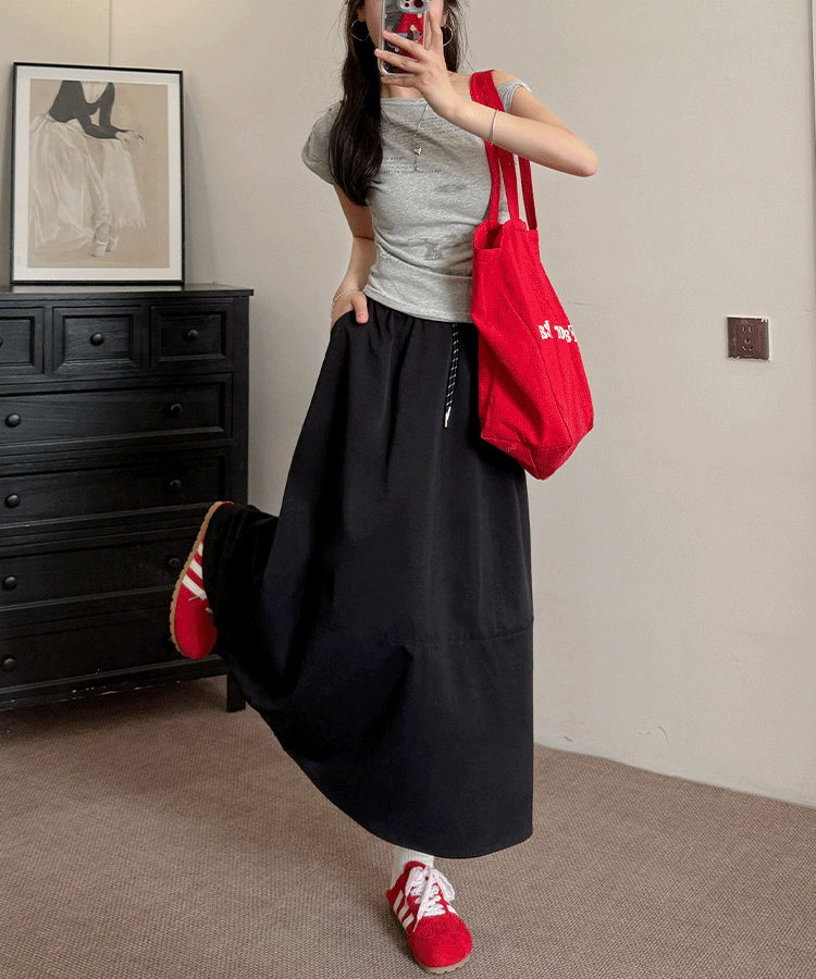 Aライン綿麻スカート