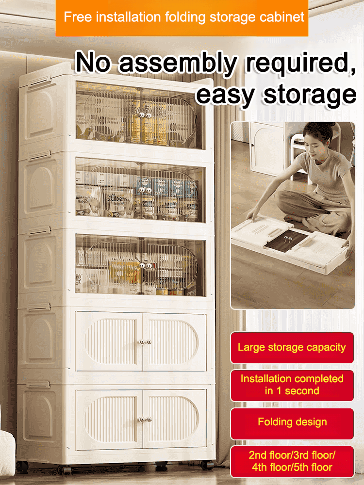 Free installation folding storage cabinet