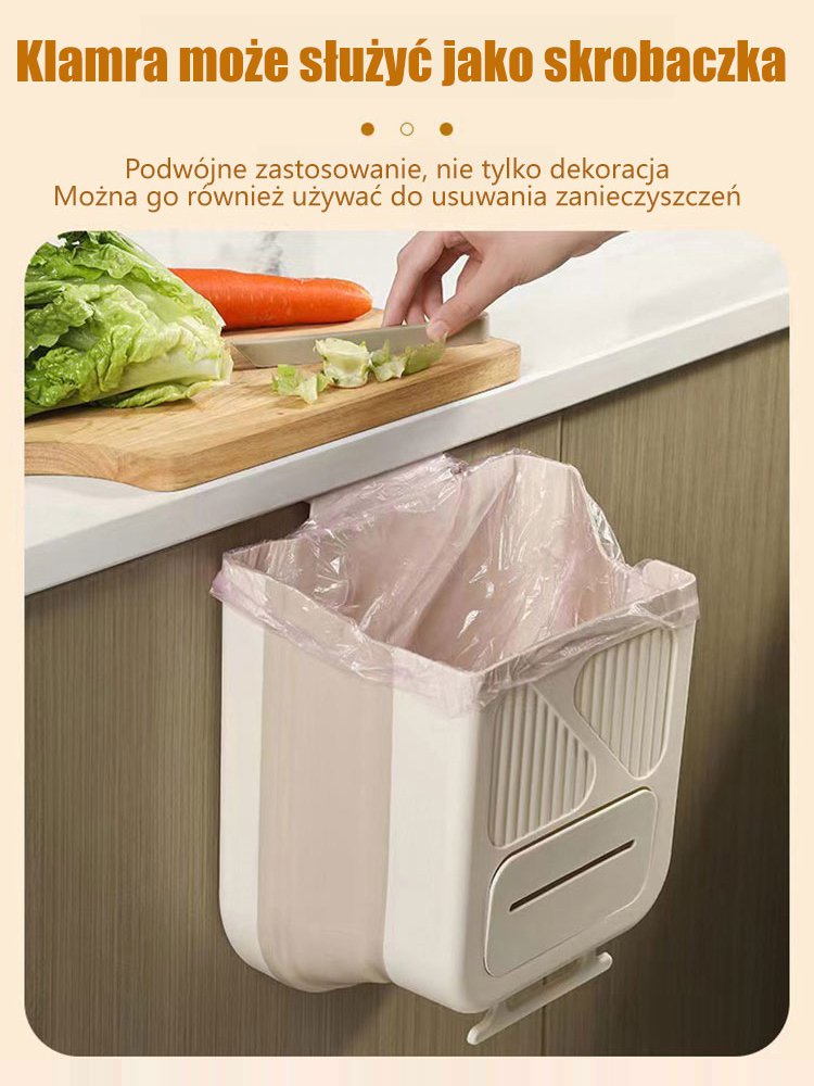 Wiszący składany kosz na śmieci