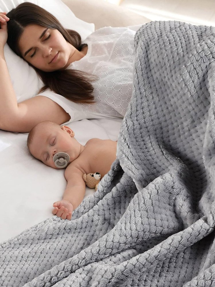 Couverture épaissie à double couche avec des points minky 