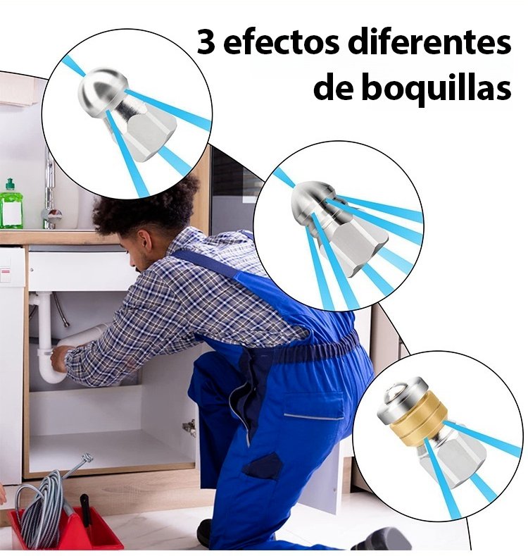 Fuerte limpieza de tuberías y aspersores de dragado