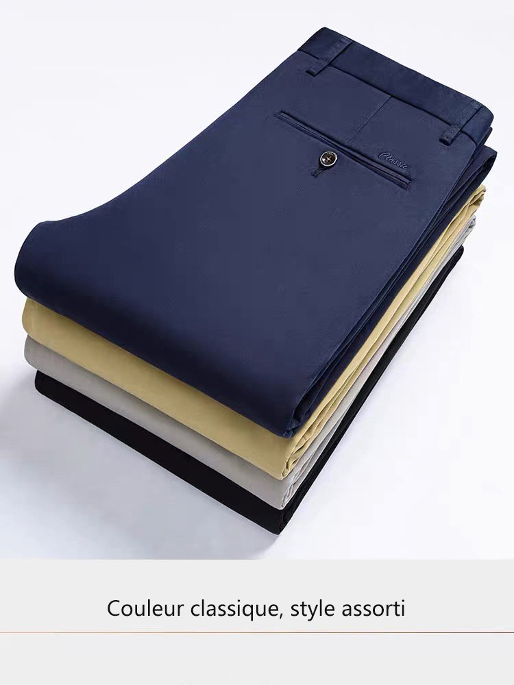 Pantalon de costume en soie glacée pour hommes