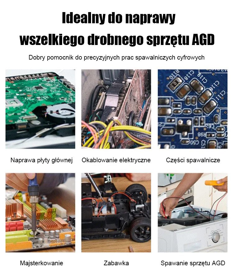 Zestaw lutownicy z podgrzewaniem wewnętrznym, 5 części.
