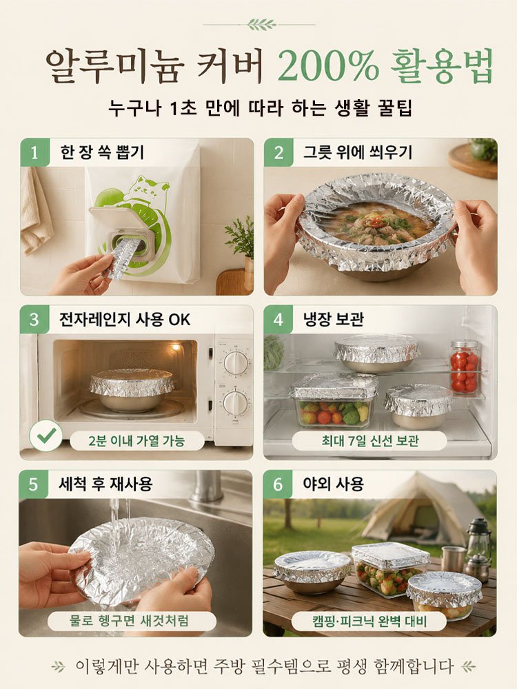 신선함 유지·보온 알루미늄 호일푸드커버 