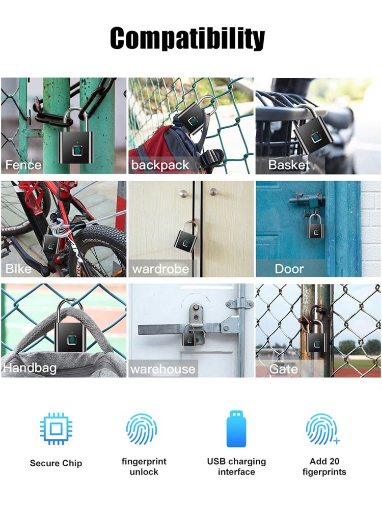 Outdoor waterproof smart fingerprint padlock