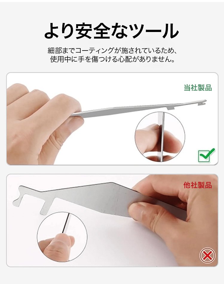 バールツールの各部位のクローズアップ