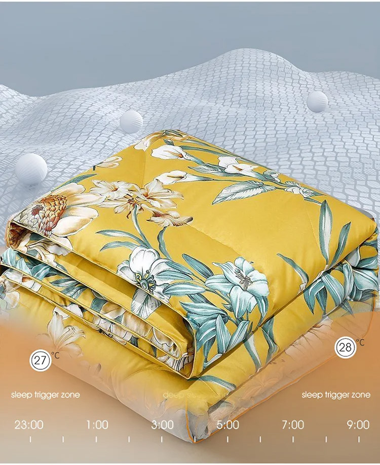 실크 이불의 세련된 마감 처리