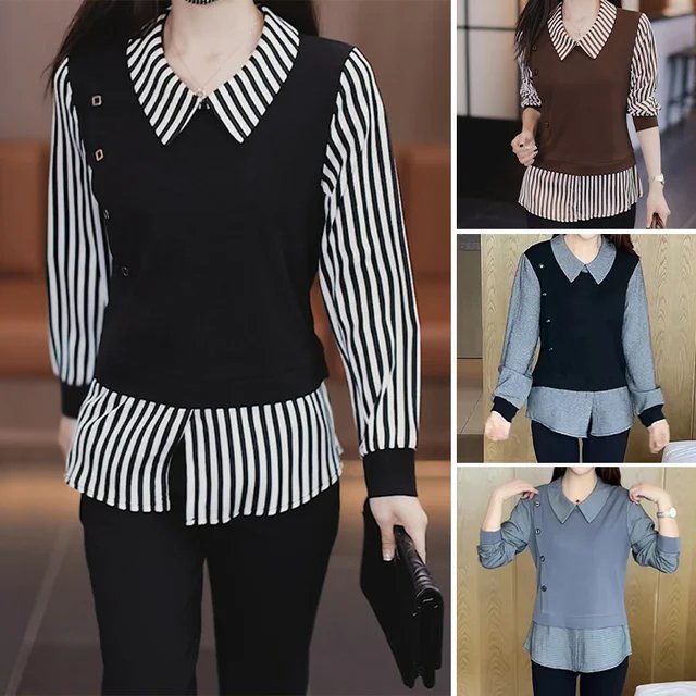 レディースフェイクレイヤードカットソー