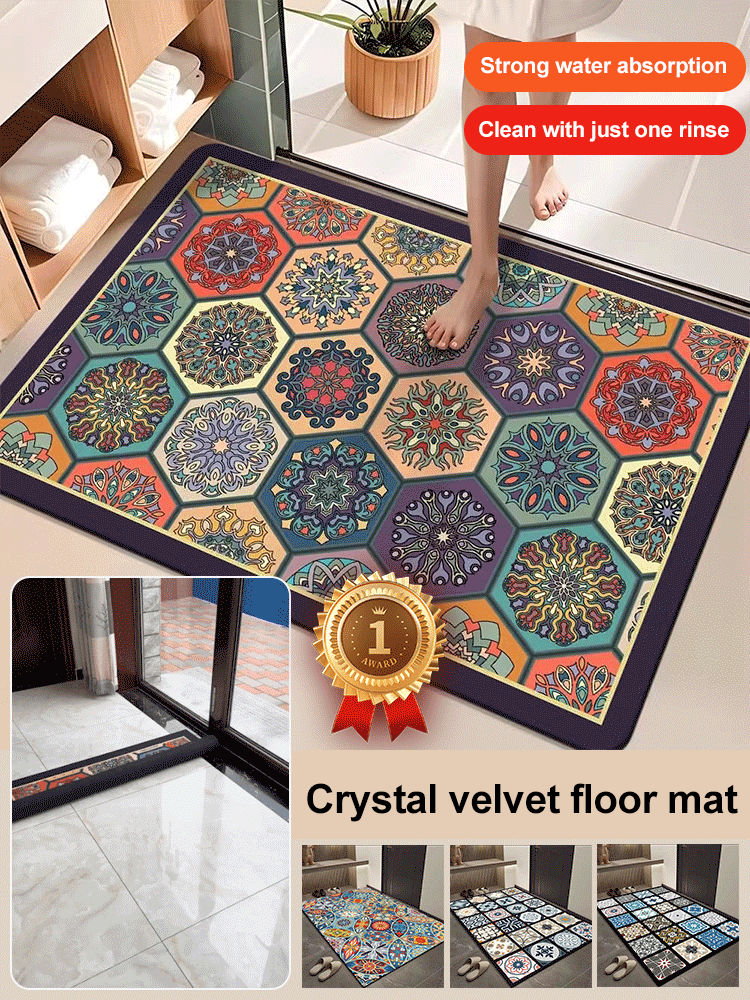 Crystal velvet floor mat