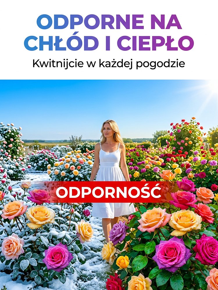 Duże, żywe, kwitnące przez cały rok, siedmiokolorowe nasiona róży