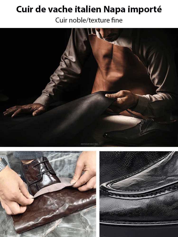 Chaussures d'affaires en cuir, montées à la main