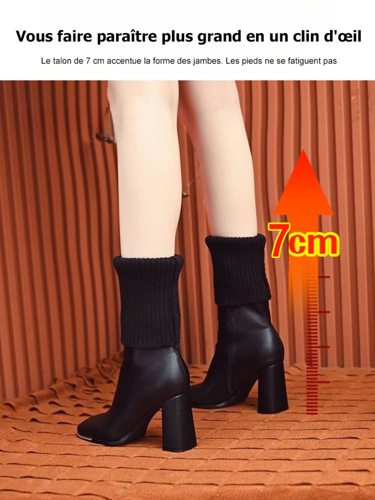 Bottes de chaussettes à deux vêtements extensibles de style britannique pour femmes