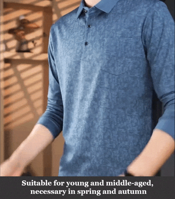 Casual Fashion Lapel Long Sleeve Polo Shirt