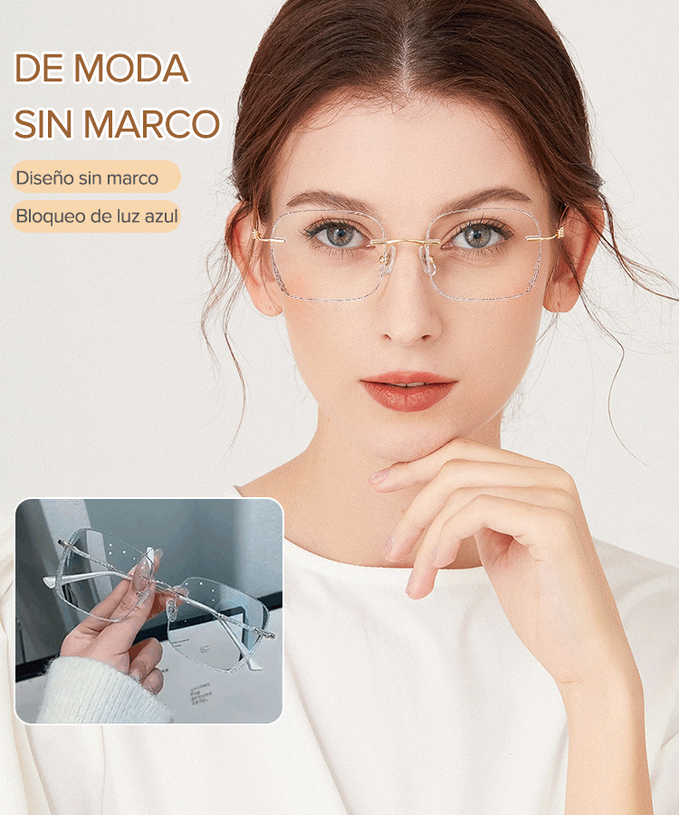 Gafas bloqueadoras de luz azul modernas sin marco