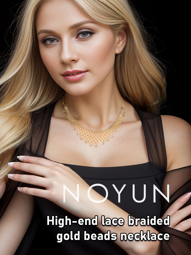 Lace Gold Beads Collarbone Necklace