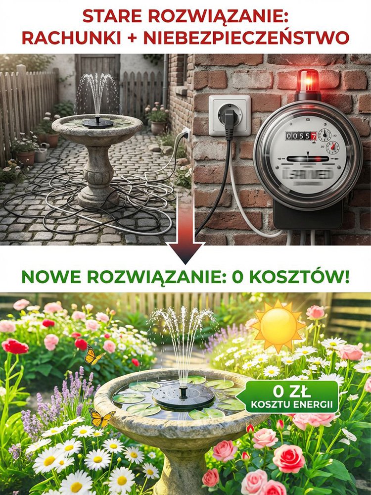 【Z tlenieniem】Dwufunkcyjna zewnętrzna automatyczna fontanna słoneczna