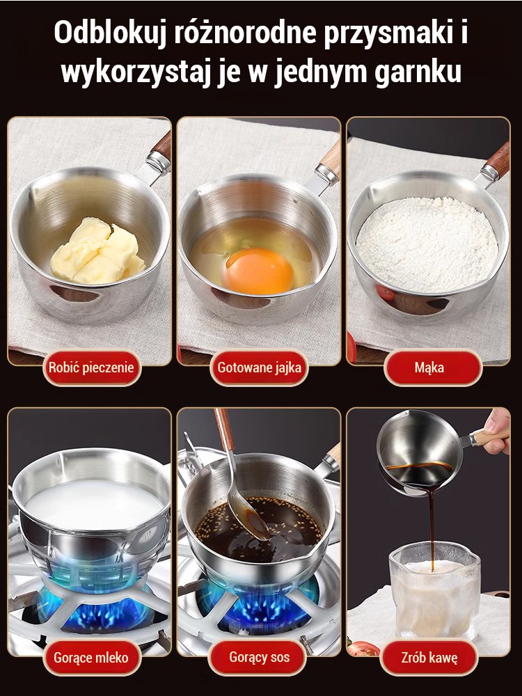 Wielofunkcyjny mały garnek ze stali nierdzewnej do podgrzewania oleju