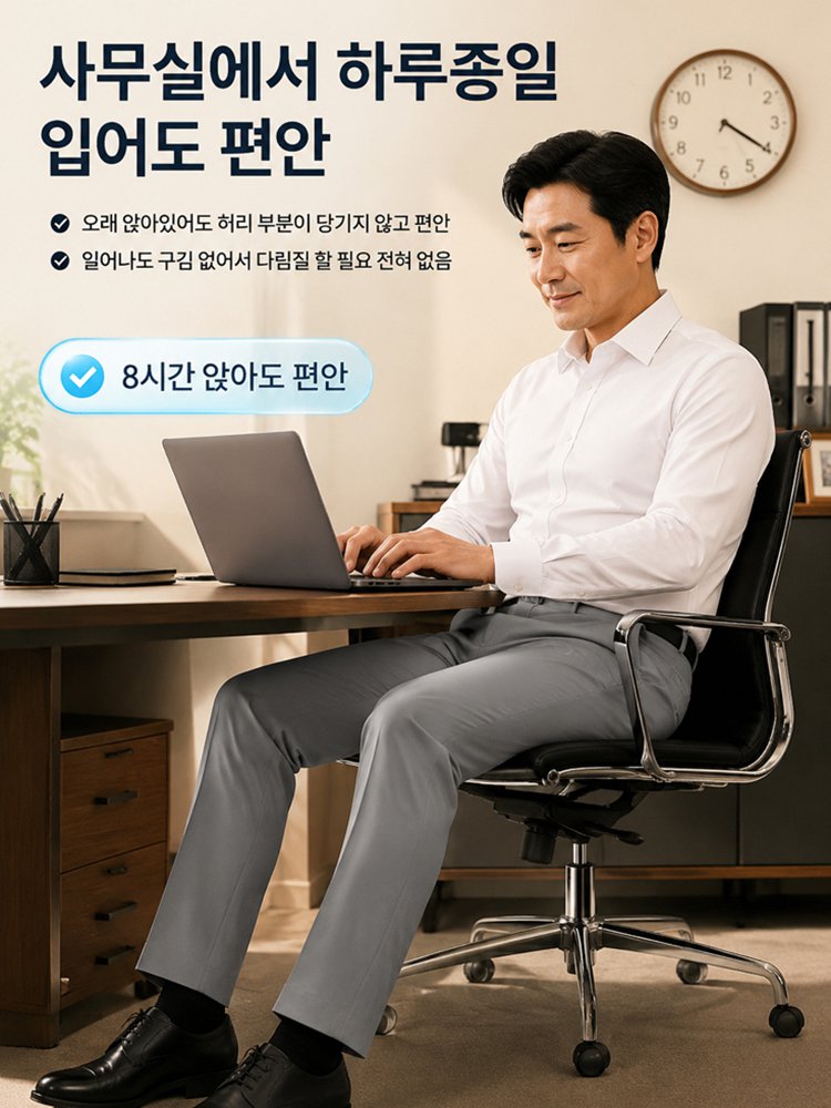【여름 바지 끝판왕】남성 아이스 실크 캐주얼 슬랙스