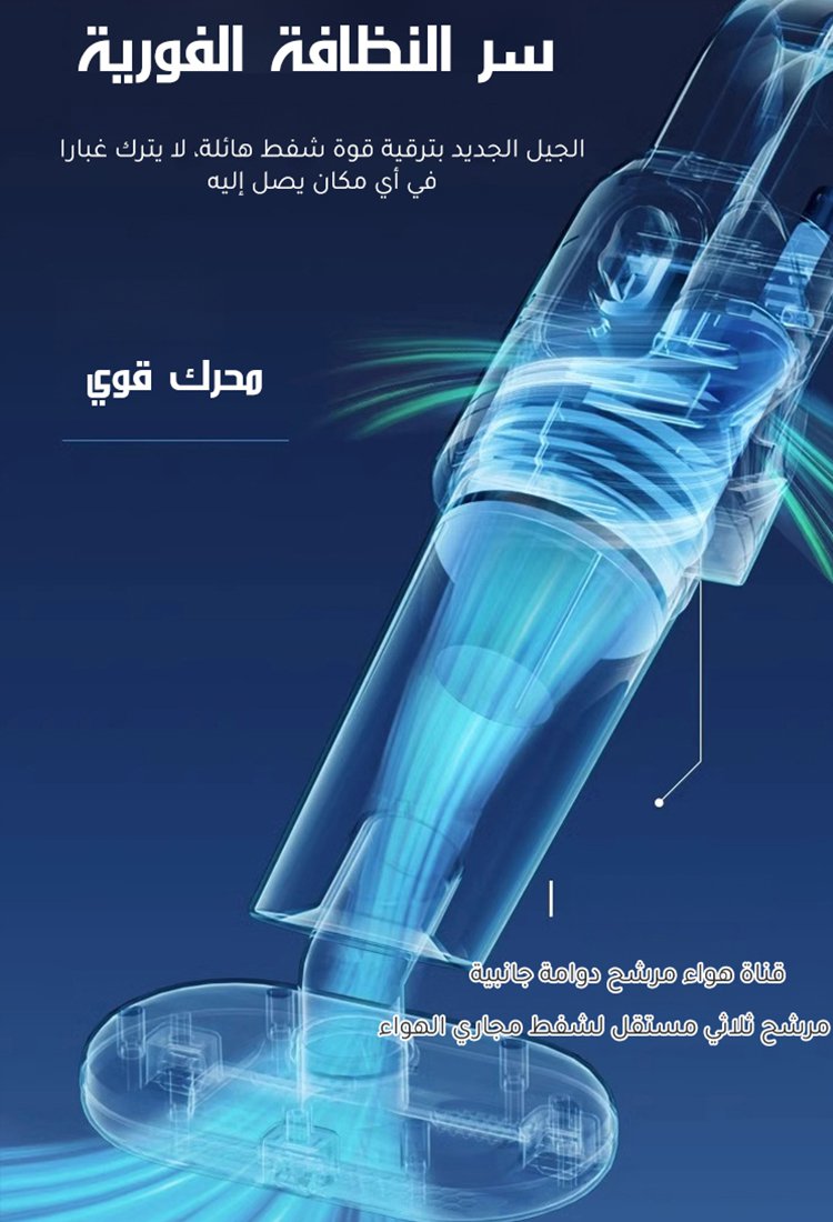 【جهاز لاسلكي لشفط ومسح】 مكنسة كهربائية بقوة شفط عالية لإزالة العث وتنظيف الأرضيات