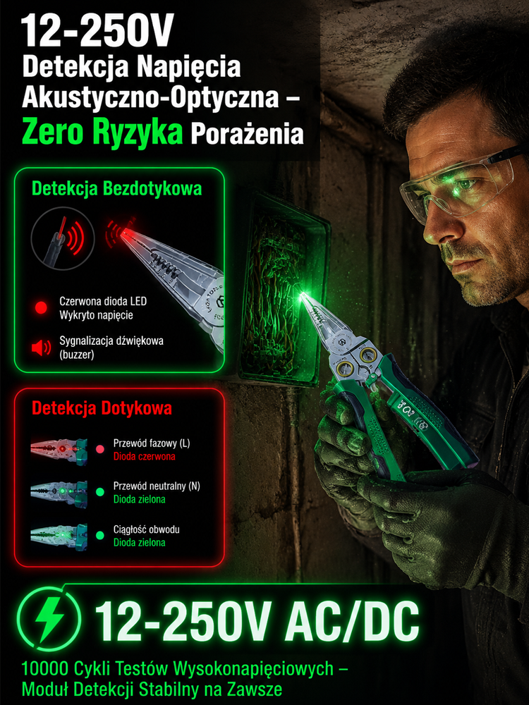 [Bezdotykowe wykrywanie napięcia] Najlepszy ściągacz izolacji 8 w 1