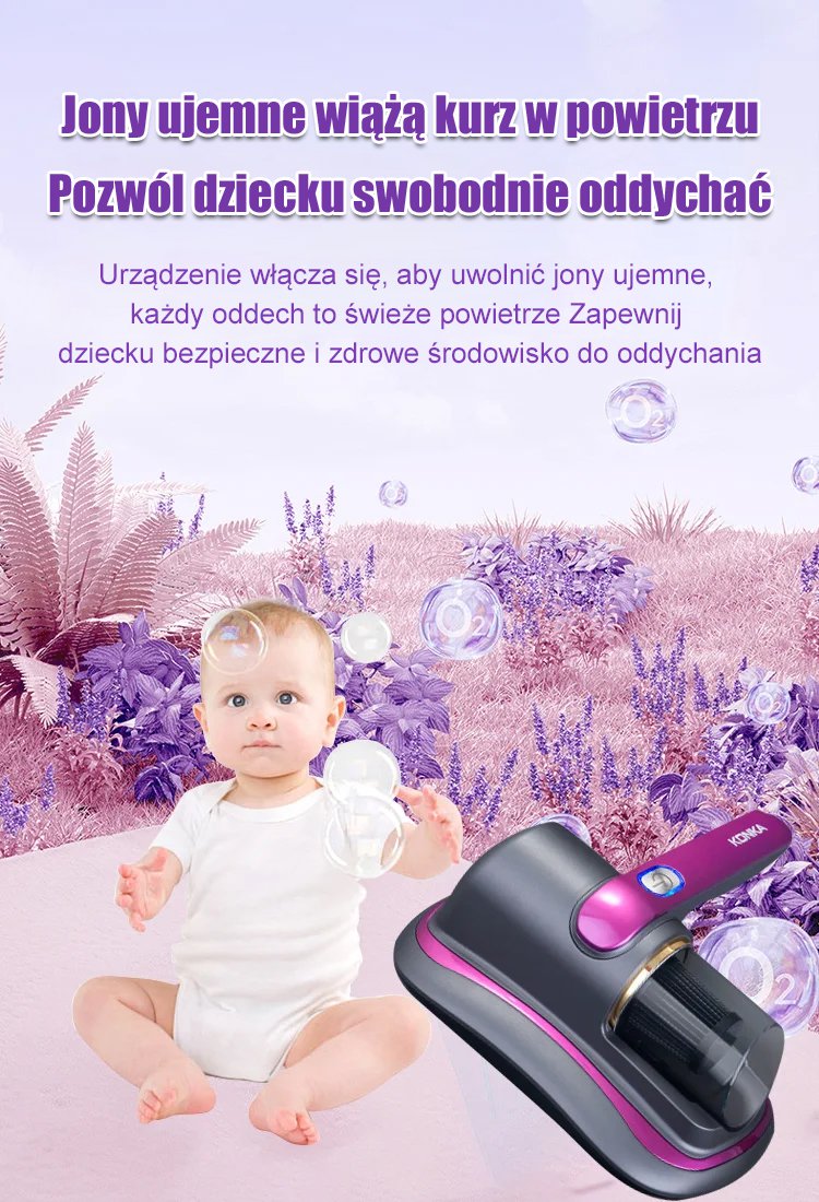 Bezprzewodowy odkażacz UV do usuwania roztoczy