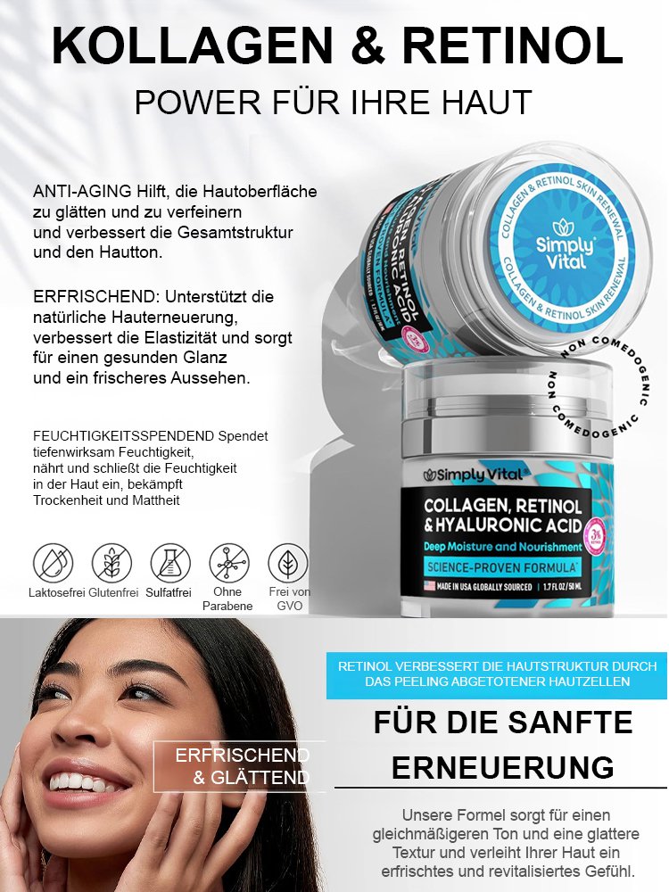 [Monatsverkauf 50.000 Stück] Kollagen-Retinol-Anti-Aging-Creme
