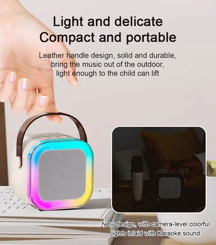 Portable KTV Lighting Bluetooth Speaker [Send Microphone