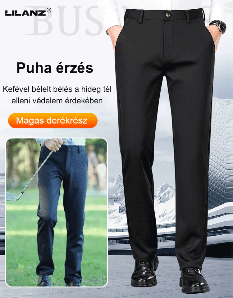 Vastag gyapjú bélelt üzleti öltöny nadrág