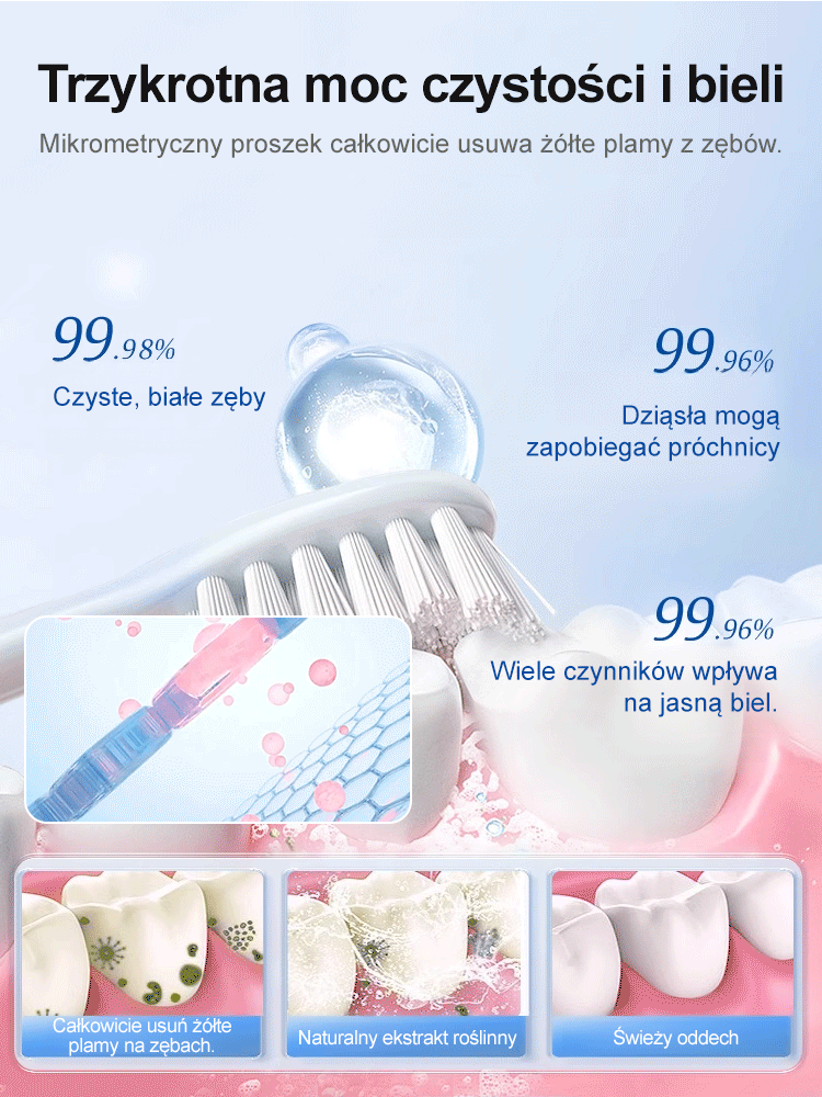 Perłowy wybielający proszek do zębów z probiotykami