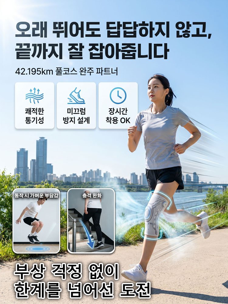 [독일정형외과] 안 흘러내리는 3D 투명핏 무중력 스프링 보호대