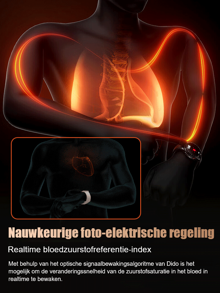 Stalen band Watch4 Pro bloedglucosehorloge