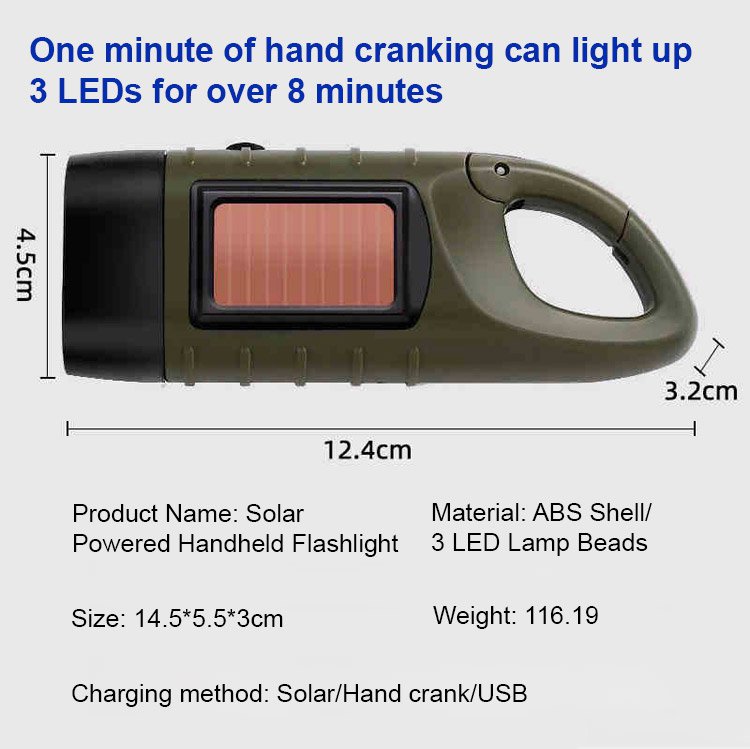 Solar multi-function flashlight