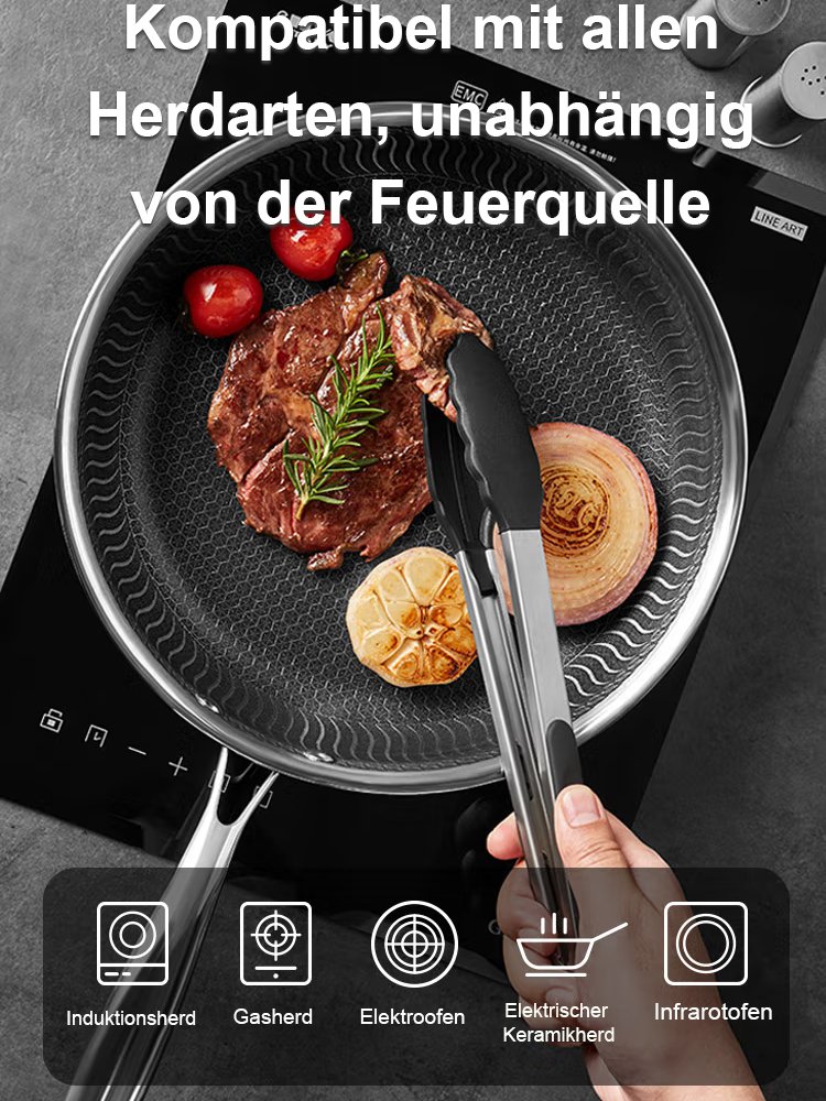 【Langlebig】 Bratpfanne aus Edelstahl