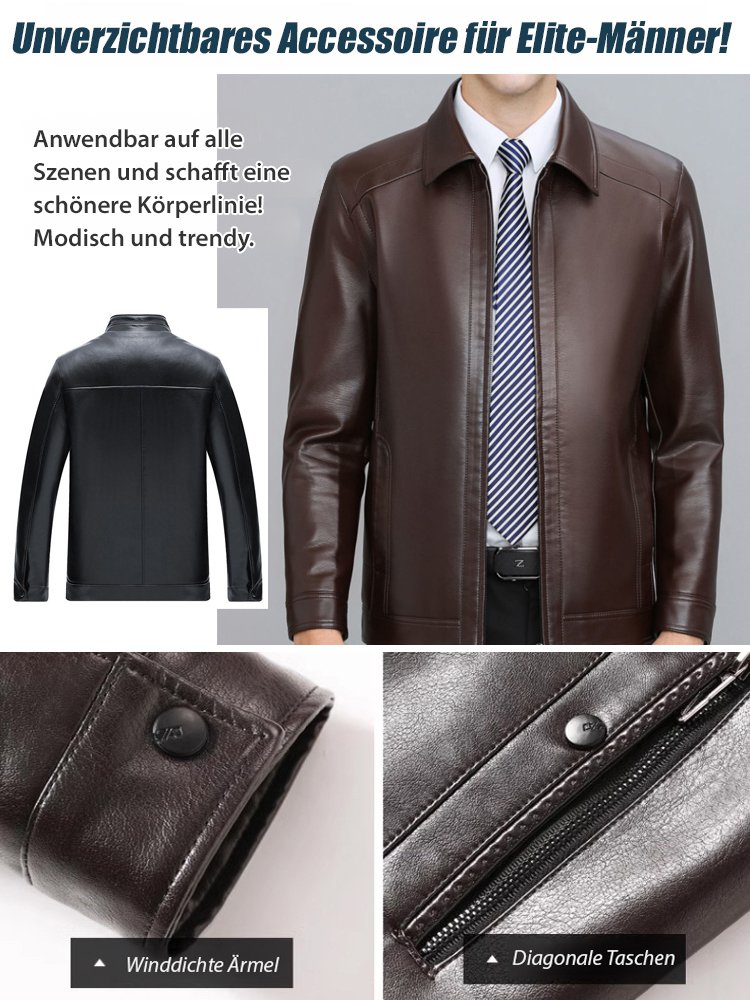 Gepolsterte Lederjacke für Männer [-30 Grad kältebeständig und warm